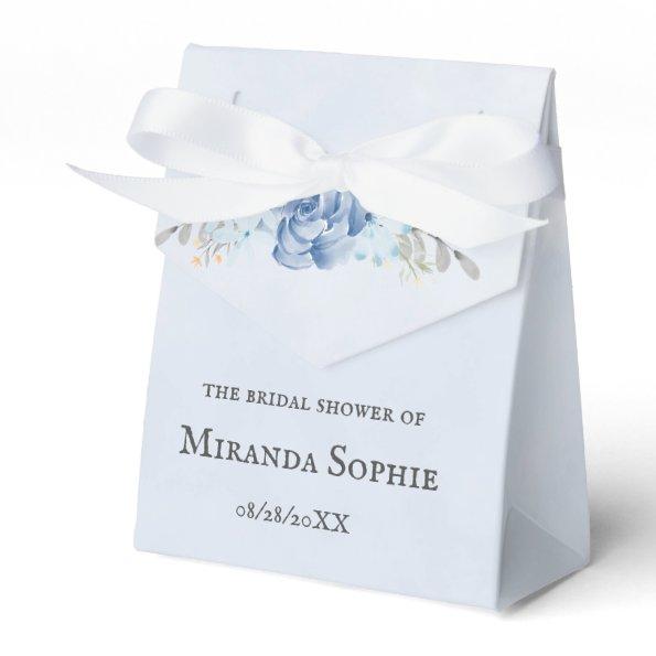 Dusty Blue Watercolor Peony  Favor Boxes