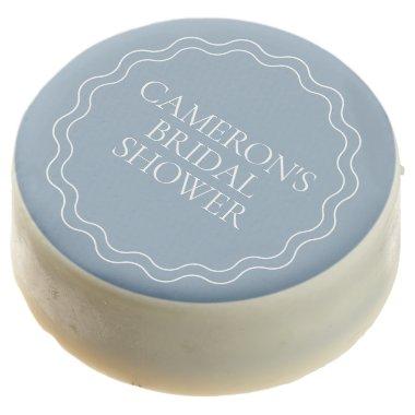 Dusty Blue | Wavy Scallop Border  Chocolate Covered Oreo