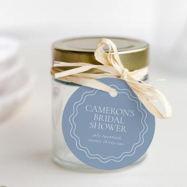 Dusty Blue | Wavy Scallop Border  Favor Tags