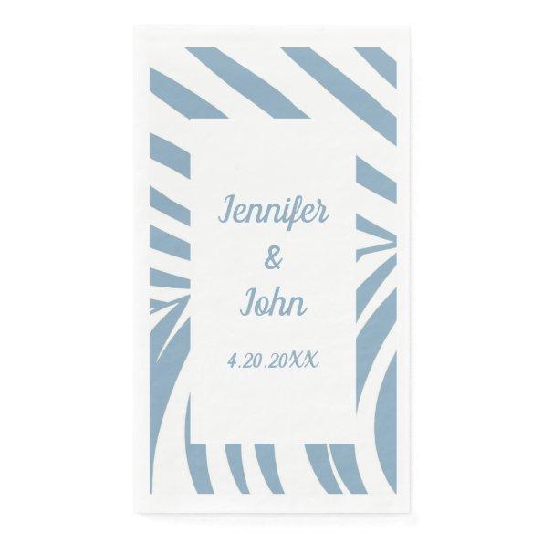 Dusty Blue Wedding Bridal Shower Tropical Palm Paper Guest Towels