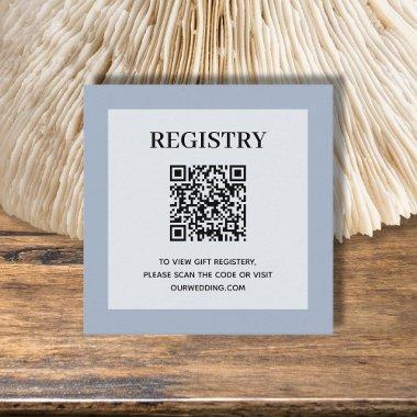 Dusty Blue Wedding Registry QR Code Enclosure