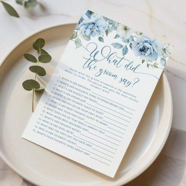 Dusty blue What did the groom say
