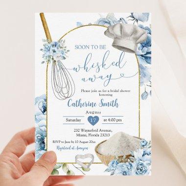 Dusty Blue Whisked Away Bridal Shower Invitations