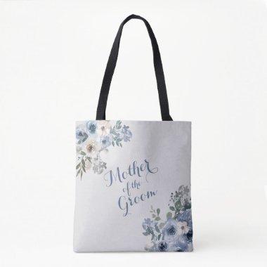 Dusty Blue White Floral Mother of the Groom Tote Bag