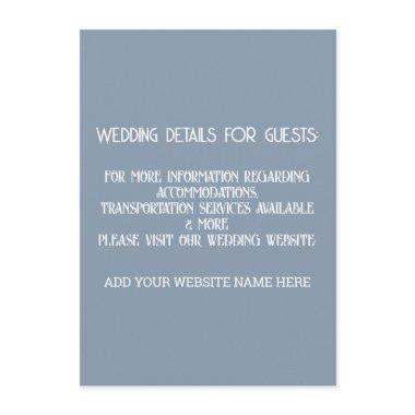 Dusty Blue White Wedding Details For Guests Cool Enclosure