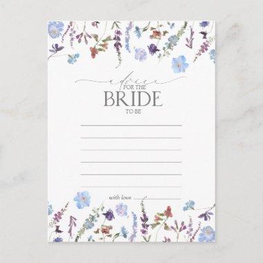 Dusty Blue Wildflower Advice To The Bride PostInvitations