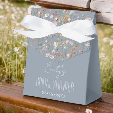 Dusty Blue Wildflower Boho  In Bloom Favor Boxes