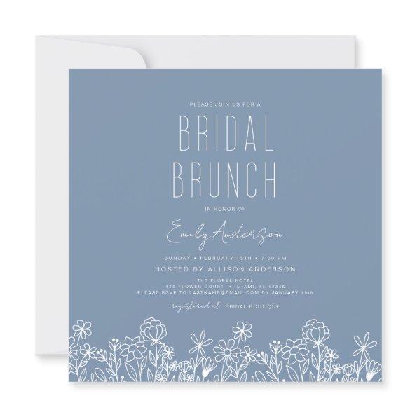 Dusty Blue Wildflower Bridal Brunch