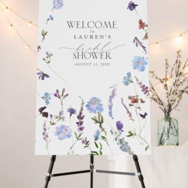 Dusty Blue Wildflower Bridal Shower Welcome Foam Board