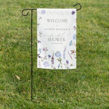 Dusty Blue Wildflower  Welcome Garden Flag