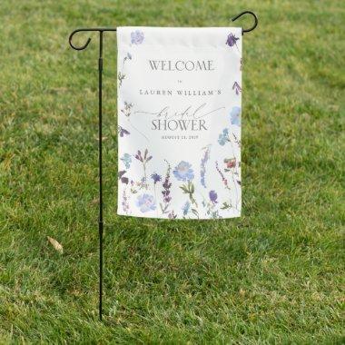 Dusty Blue Wildflower Bridal Shower Welcome Garden Flag