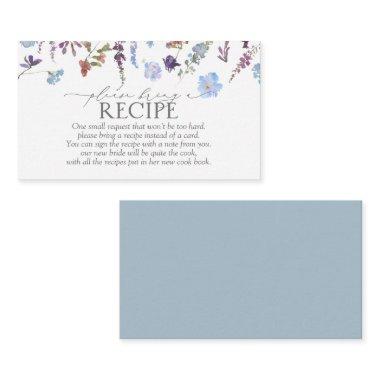 Dusty Blue Wildflower Please Bring A Recipe Enclosure