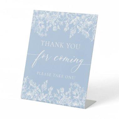 Dusty Blue Wildflower Thank You For Coming Sign