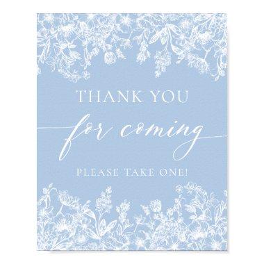 Dusty Blue Wildflower Thank You For Coming Sign