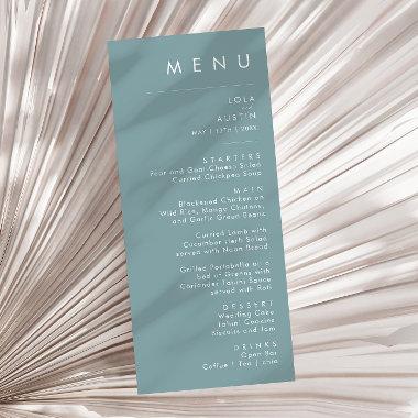 Dusty Boho | Blue and Green Wedding Dinner Menu