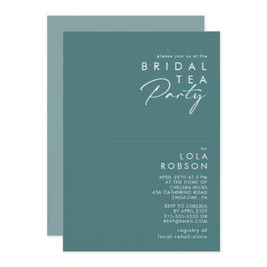 Dusty Boho | Green and Blue Bridal Tea Party Invitations