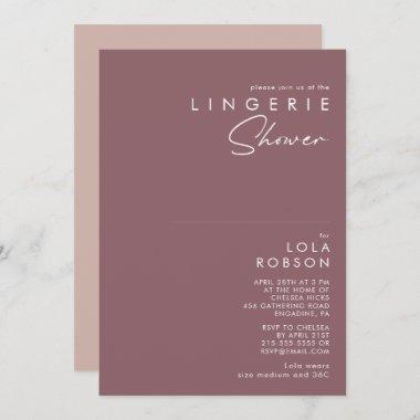 Dusty Boho | Purple and Rose Lingerie Shower Invitations