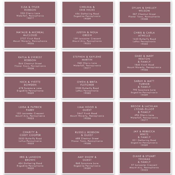 Dusty Boho | Purple Guest Address Labels