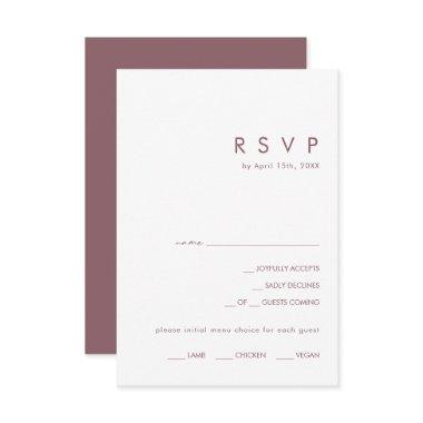 Dusty Boho | Purple Menu Choice RSVP Card