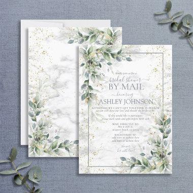 Dusty Botanical Greenery Gold Shower by Mail Invitations