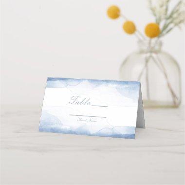 Dusty Cornflower Watercolor Table Number Seating Place
