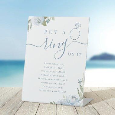 Dusty floral put a ring on it  game pedestal sign