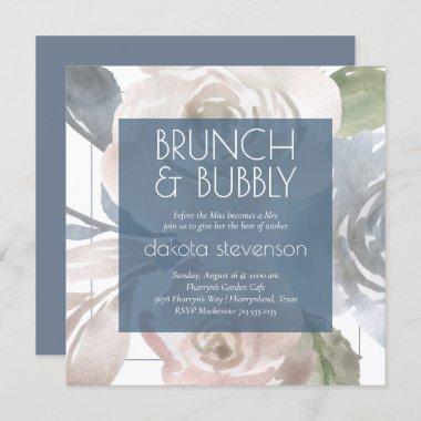 Dusty Floral | Smoky Pastel Bubbly Brunch Shower Invitations