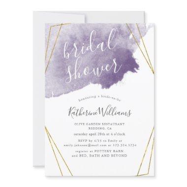 Dusty Gold and Purple ⎥ Bridal Shower Invitations