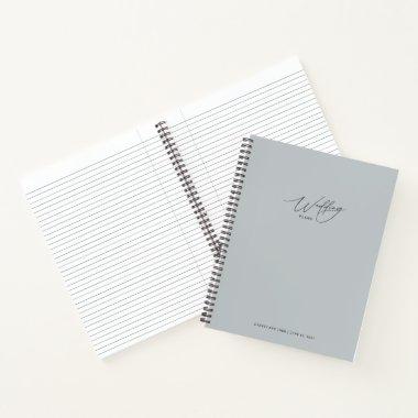 Dusty Grey Wedding Plans Notebook