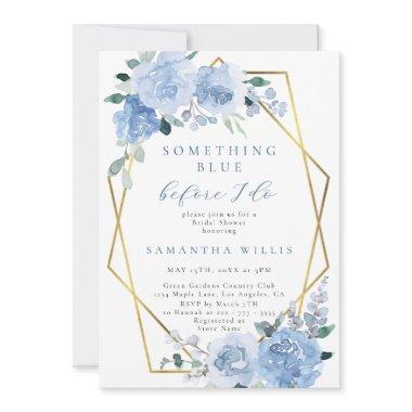 Dusty Light Blue Floral Gold