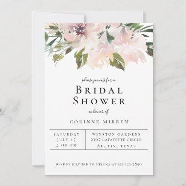 Dusty Mauve Botanical Bridal Shower Invitations