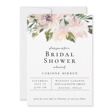 Dusty Mauve Botanical Bridal Shower Invitations