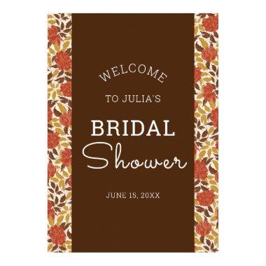 Dusty Orange Peony Flowers Fall  Poster
