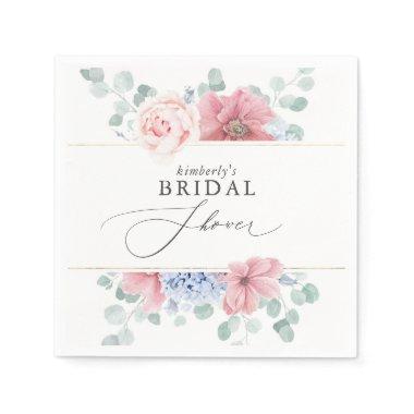 Dusty Pink and Blue Bridal Shower Napkins