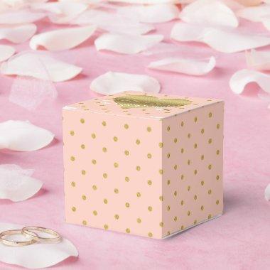 Dusty Pink And Gold Polka Dots Party Favor Boxes