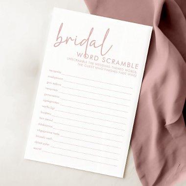 Dusty Pink and White Shower Word Scramble Game