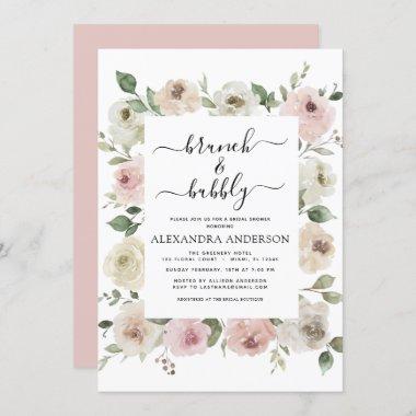 Dusty Pink Brunch & Bubbly Bridal Shower Invitations