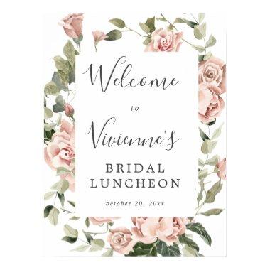 Dusty Pink Floral Bridal Luncheon Welcome Sign