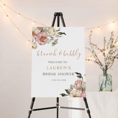 Dusty Pink Floral Bridal Shower Welcome Sign