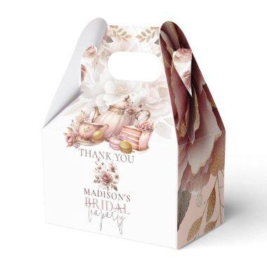 Dusty Pink Gold Bridal Tea Shower Custom Favor Boxes