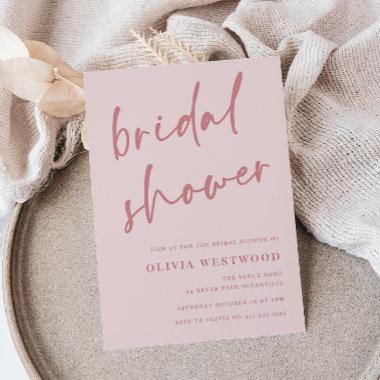 Dusty Pink Mauve & Blush Modern Bridal Shower Invitations