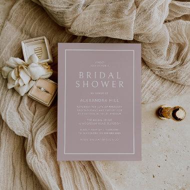Dusty Pink Minimal Modern Bridal Shower Invitations