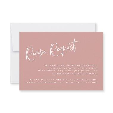 Dusty Pink/ Rose Bridal Shower Recipe Request Invitations