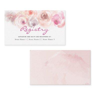 Dusty Pink Roses Watercolor Gift Registry Enclosure Invitations