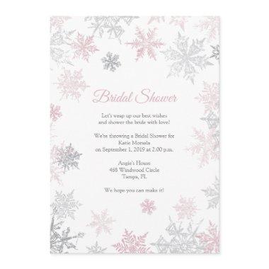 Dusty Pink & Silver Snowflake Winter