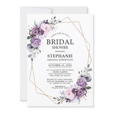 Dusty Purple Blooms Geometric  Invita
