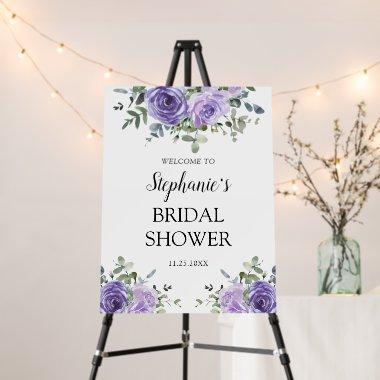 Dusty Purple Eucalyptus Bridal Shower Welcome Foam Board