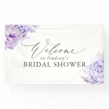 Dusty Purple Floral Bridal / Baby Shower Welcome Banner