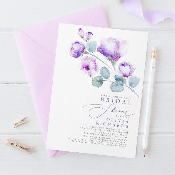 Dusty Purple Floral Elegant Minimal