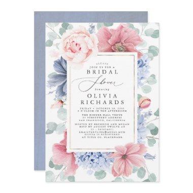 Dusty Rose and Dusty Blue Floral